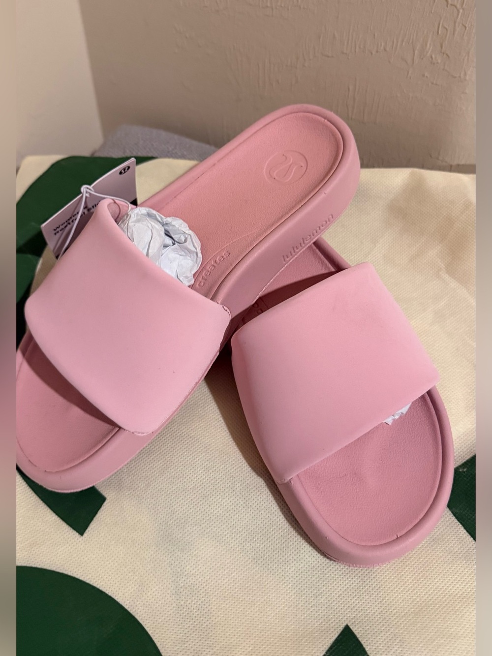 lululemon athletica Soft Pink Slide Sandals